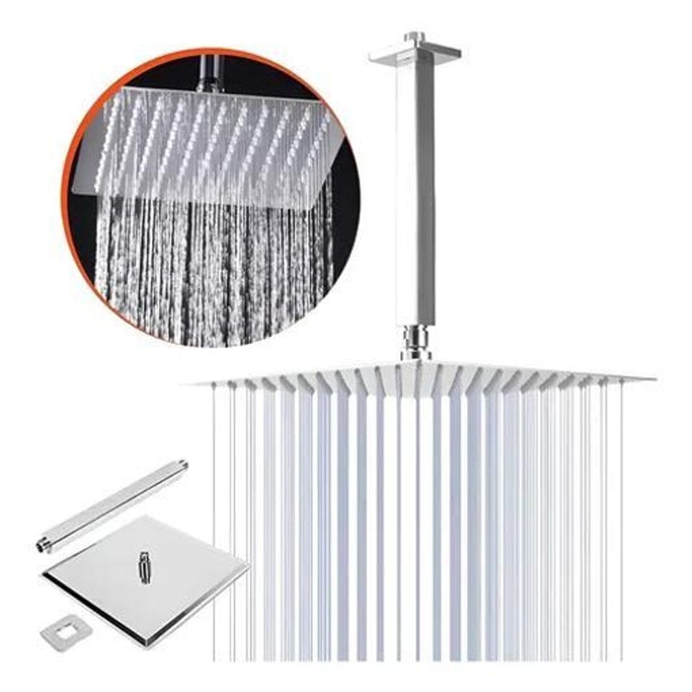 Ducha Chuveiro De Teto Preto 20X20 Slim Tn-12
