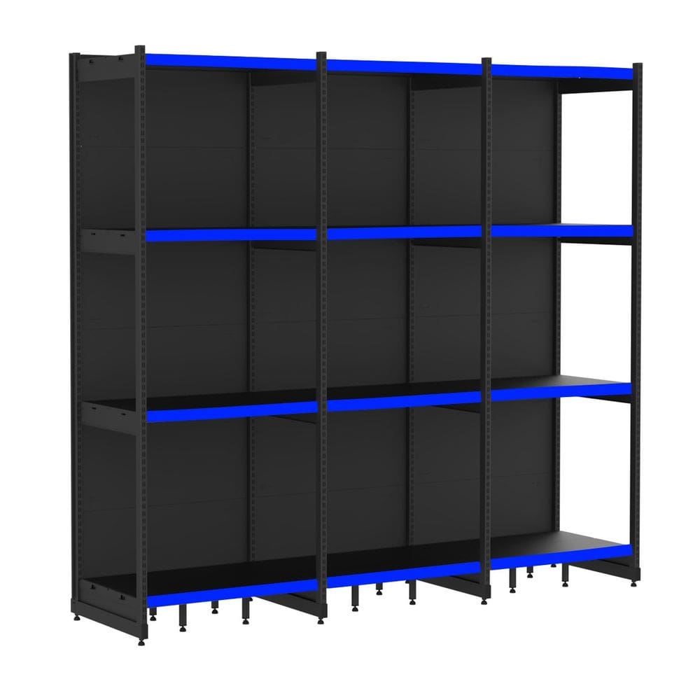 Rack Parede 202 Fit 60 Ate 3 Metros Preto 12 Bandeja Pe Azul