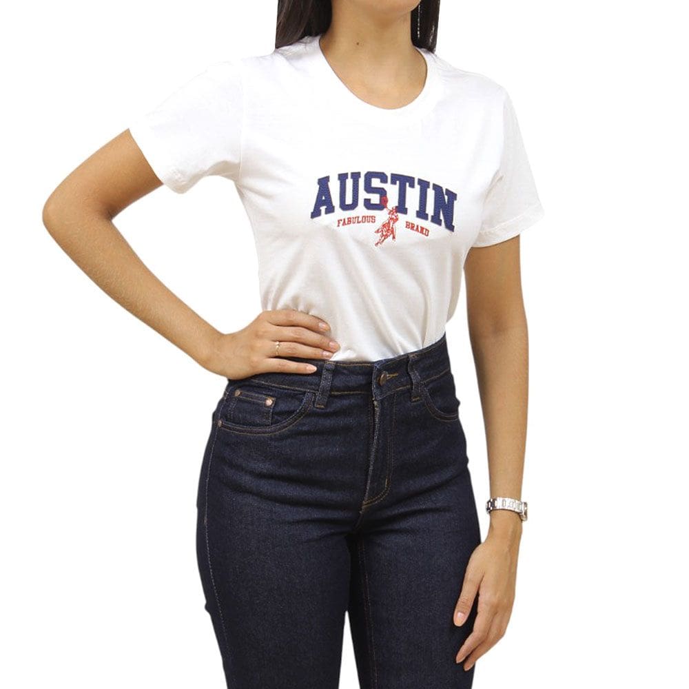 Camiseta Feminina Branca Austin Western 38032