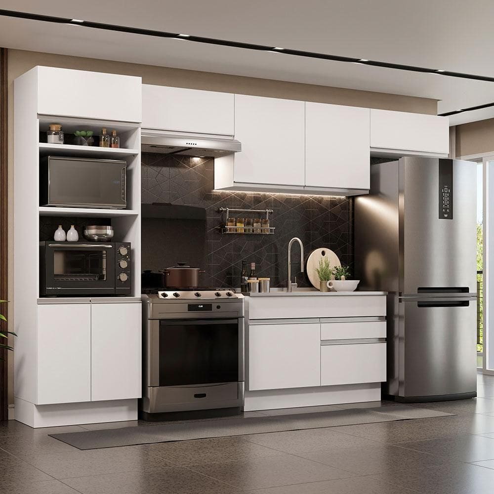Cozinha Completa 350001 Com Armário E Balcão Branco Branco