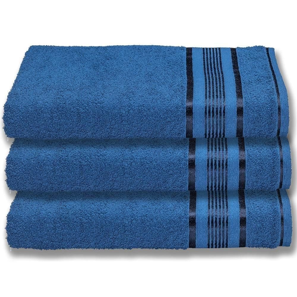 3 Toalhas Super Gigante Grossa Abraça O Corpão 80x180 Egito Azul