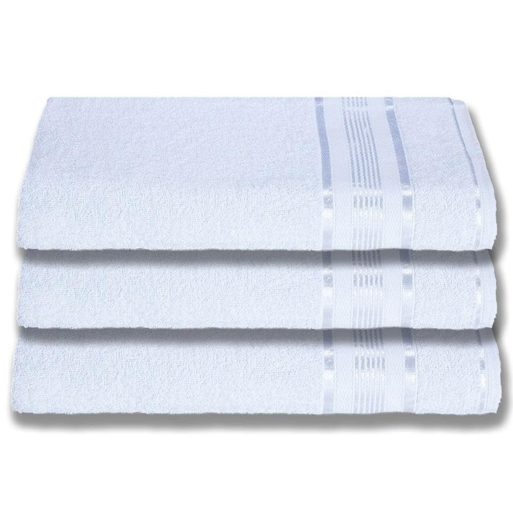 3 Toalhas Super Gigante Grossa Abraça O Corpão 80x180 Egito Branco