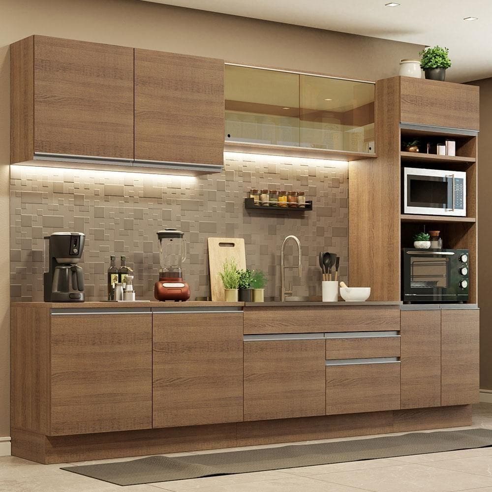 Cozinha Completa 310001 Com Armário E Balcão RusticRustic