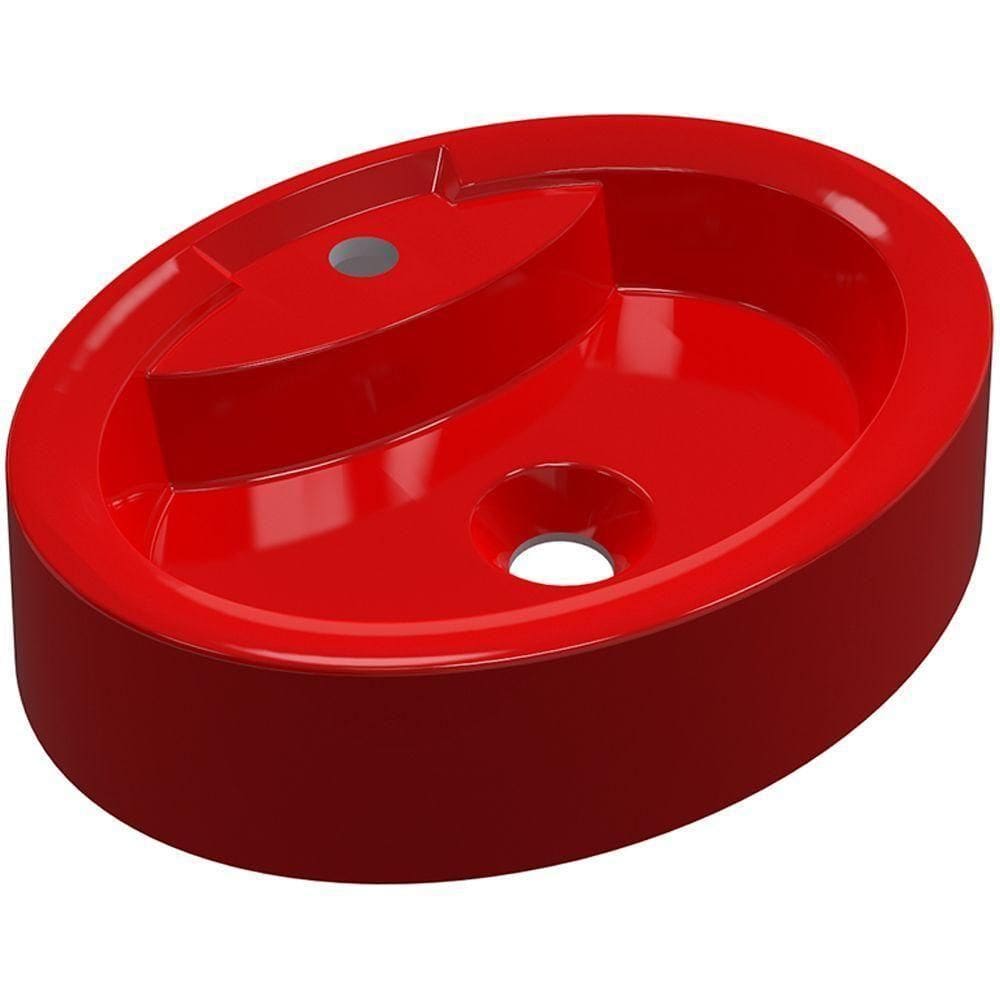 Cuba De Apoio Oval C01 Para Banheiro Onix O43 Vermelho