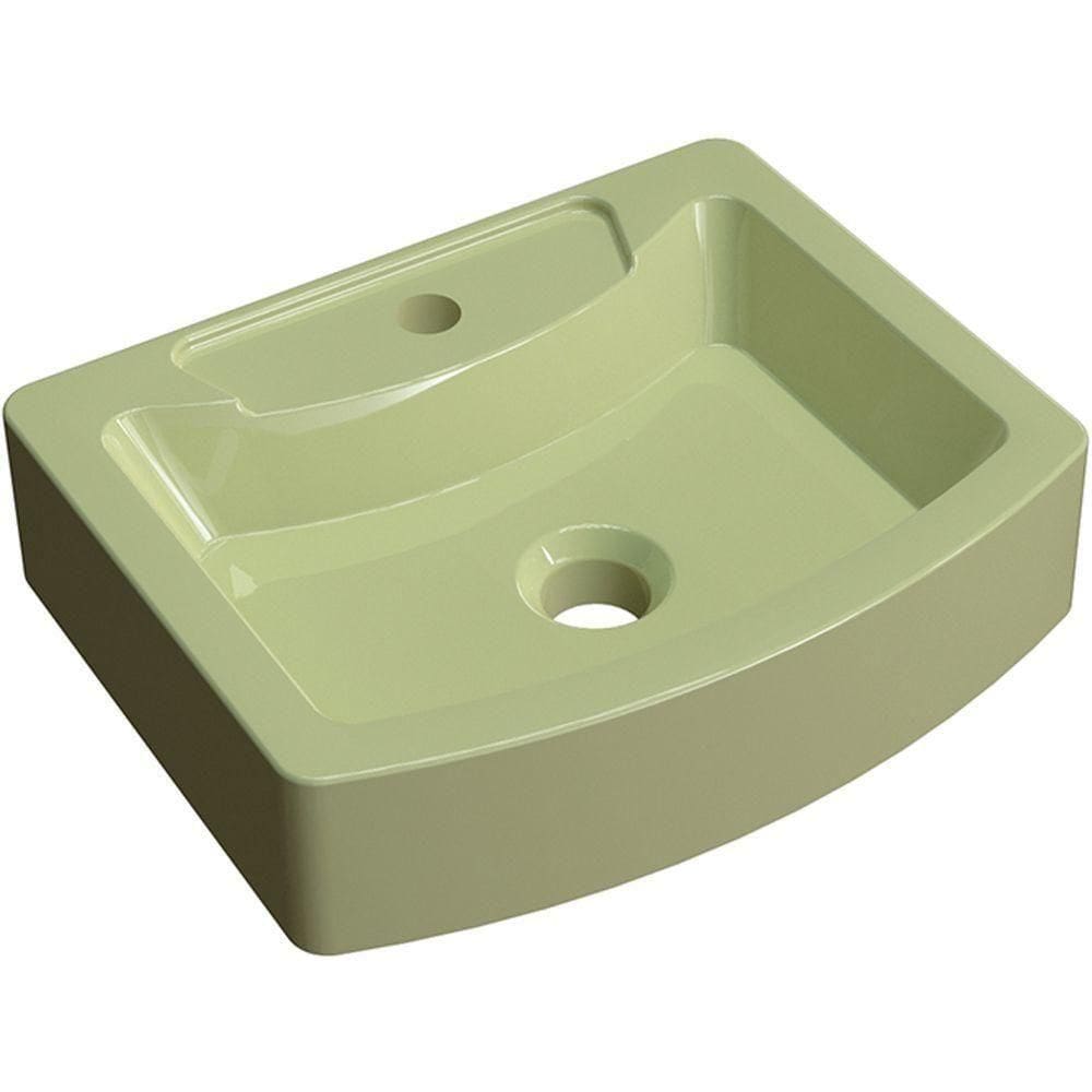 Cuba De Apoio Retangular C01 Banheiro Rt41 Aria Verde Acqua
