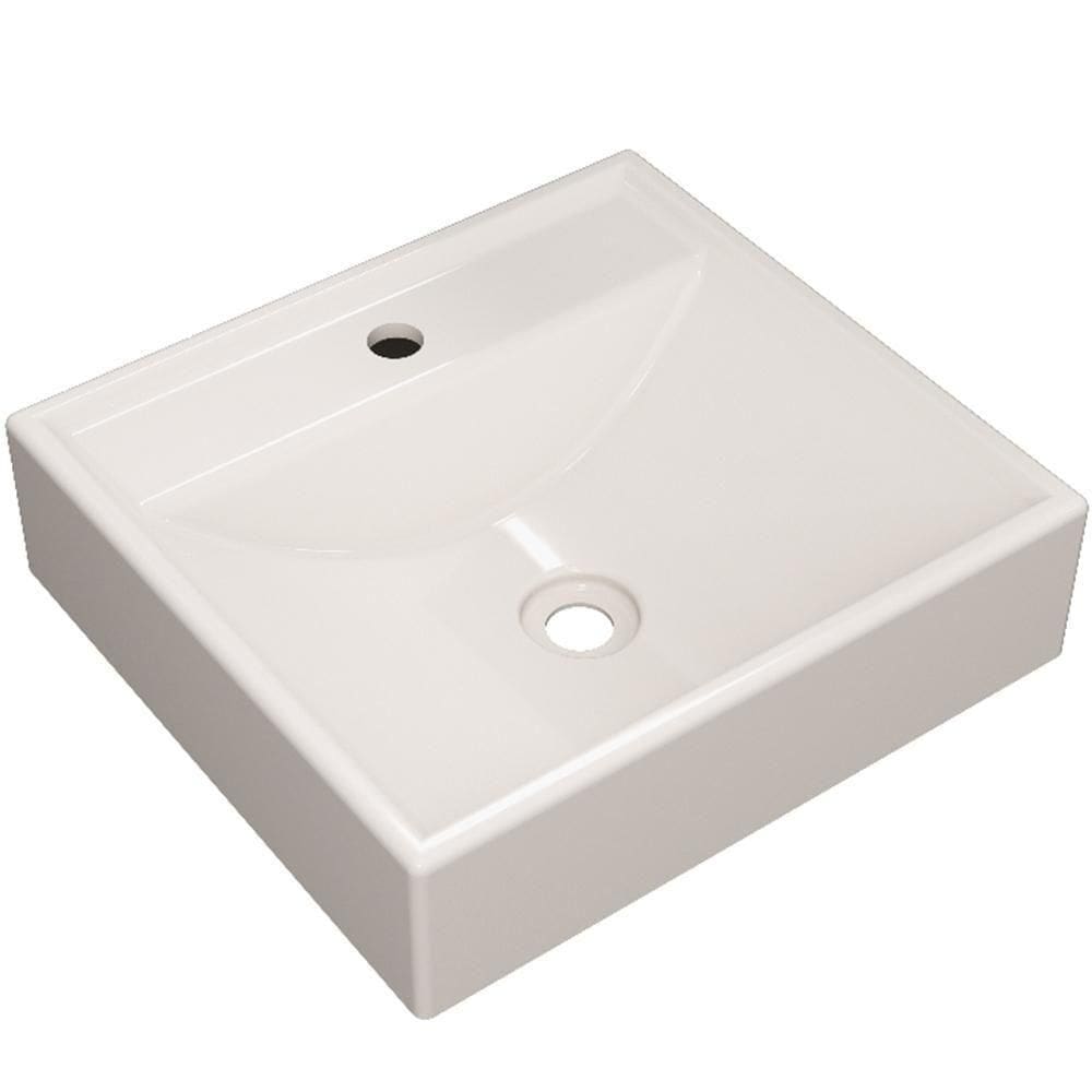 Cuba De Apoio Quadrada Para Banheiro Lavabo C01 Q39W Bege