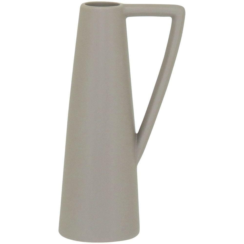 Shape Vaso 20X9X7Cm Cerâmica Cinza