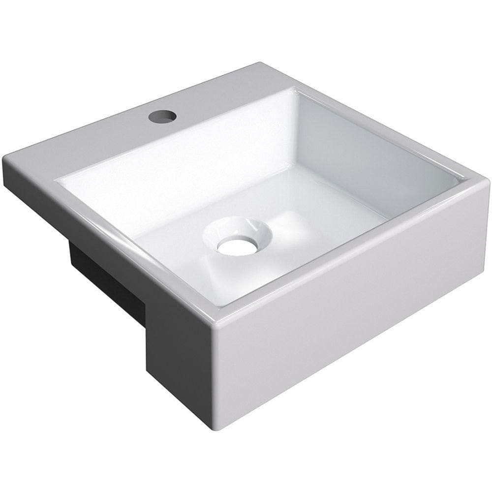 Cuba De Semi Encaixe Quadrada Para Banheiro Branco