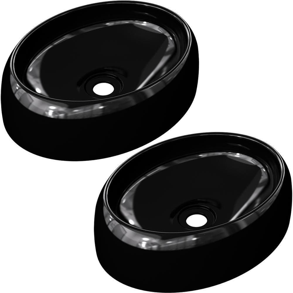 Kit 02 Cubas De Apoio Banheiro Lavabo C01 O39 Preto