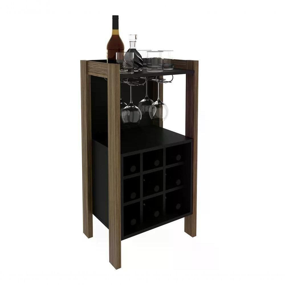 Adega Para Sala De Jantar 09 Garrafas Az1032 Nogal Preto Tecno Mobili Nogal Preto