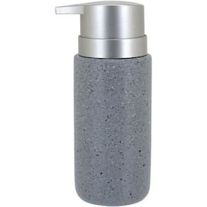 Clássico Porta Sabonete Liquido 16X8X6Cm 260Ml Cerâmica Cinza