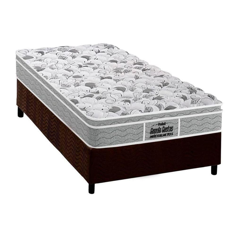 Cama Box Solteiro: Colchão Espuma D45 Probel /Ep Anatômico Plus + Base Brown(88X188)