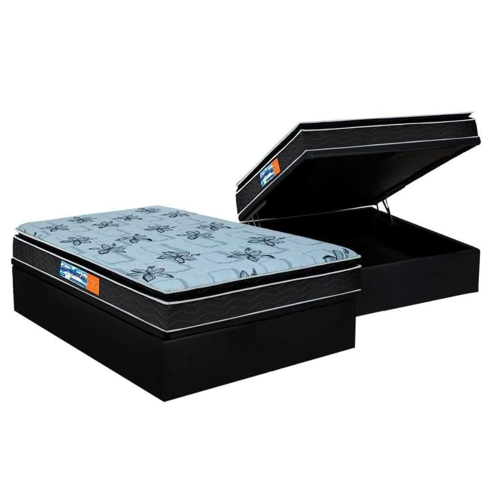 Cama Box Baú Casal: Colchão Probel D28 Guarda Costas Premium Multi Firme + Base Black(138X188)