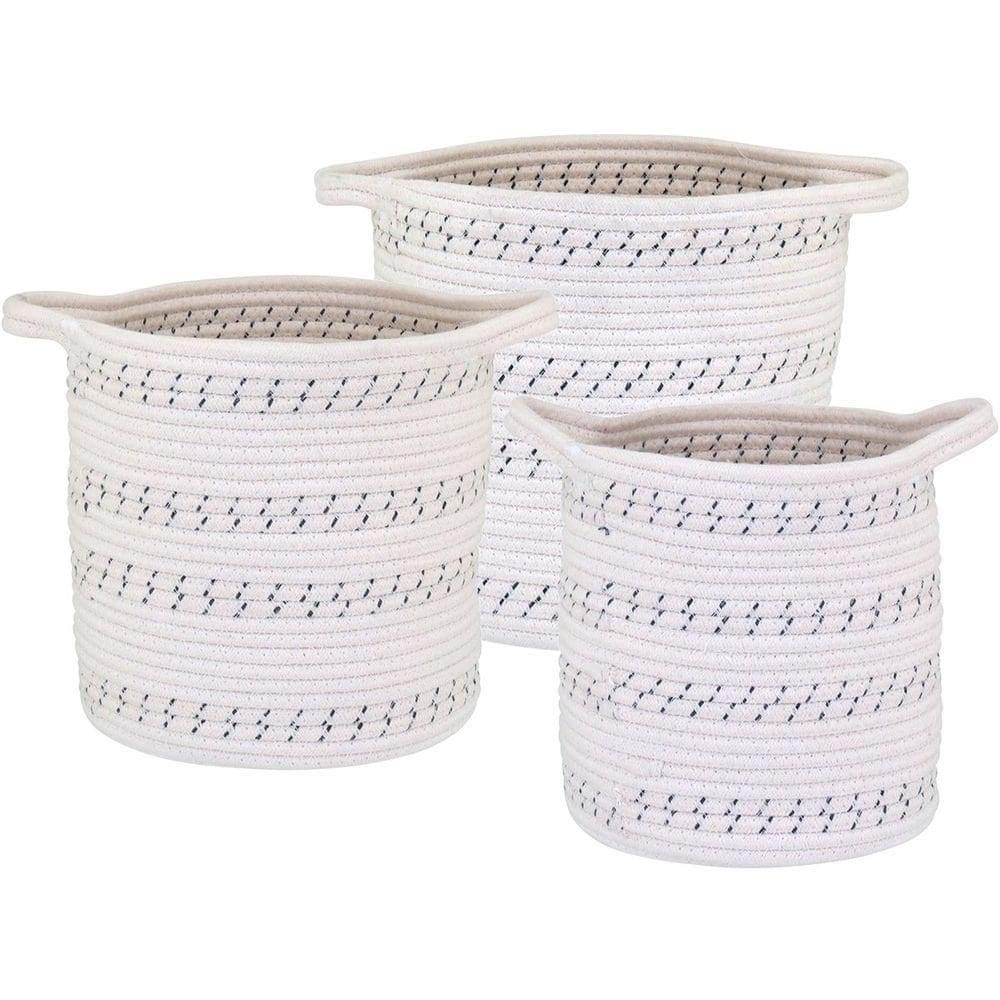 Allegra Cesta Tecido Branco 3Pç