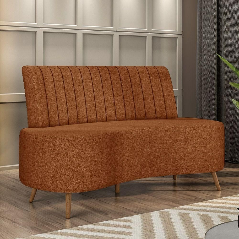 Sofá Living Decorativo 2 Lugares 1,60m Katara Terracota Bouclê G33 - Gran Belo