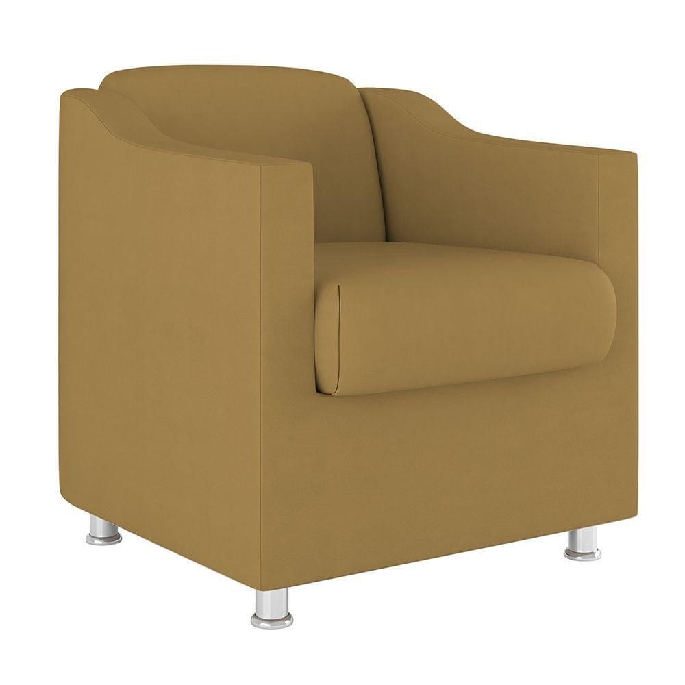 Poltrona Decorativa Tilla Consultório Recepção Suede Cor:Capuccino