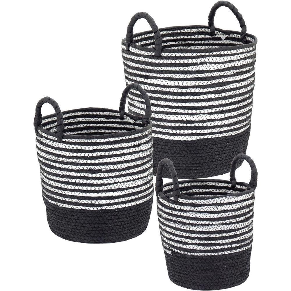 Sawalli Cesta Fibra Preto 3Pç