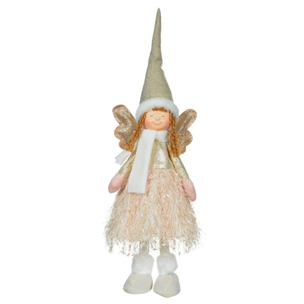 Boneco Decorativo Anjo Natalino Com Led Dourado 58x15 Cm F04 - D\`rossi
