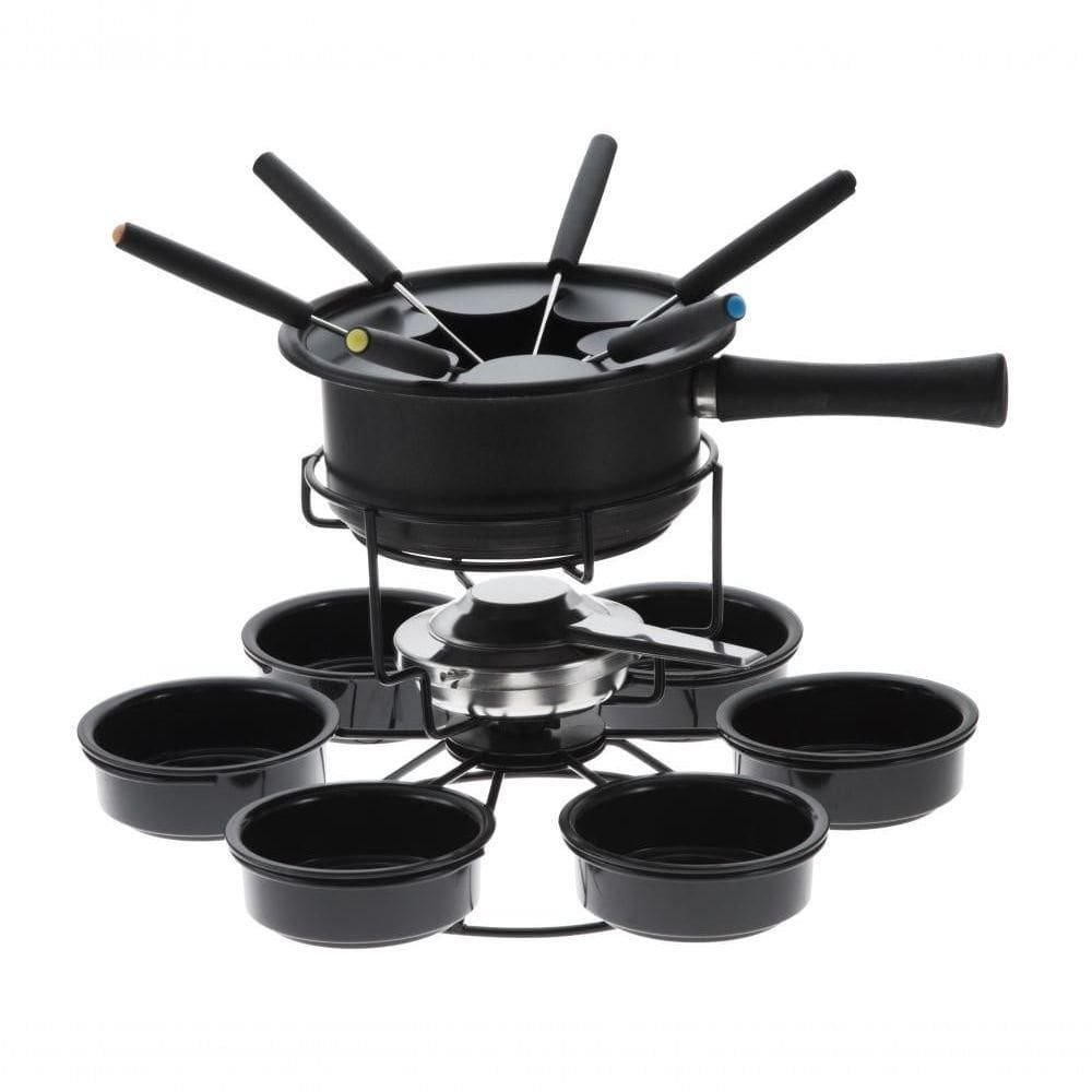 Aparelho De Fondue Antiaderente Base Giratória Carroussel 16 Peças Para Fondue De Chocolate Queijo