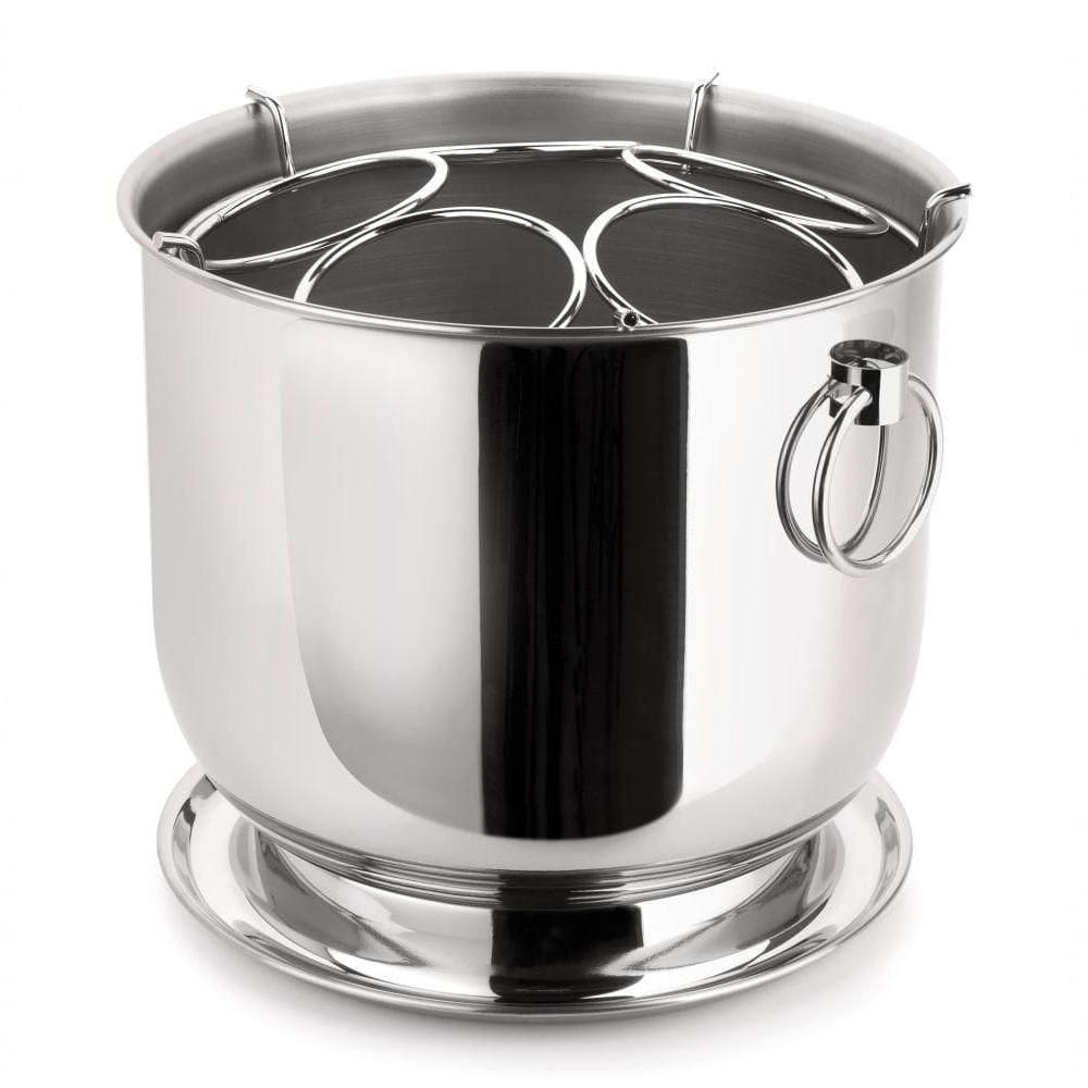 Champanheira Grande Inox Balde De Gelo Com Divisor Para 5 Garrafas 12 Litros Base Coletora De água