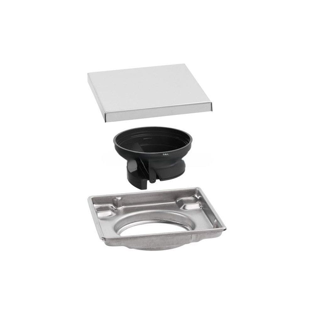 Ralo Quadrado Inox Oculto Slim 10x10 Tampa Invisível Anti Odor