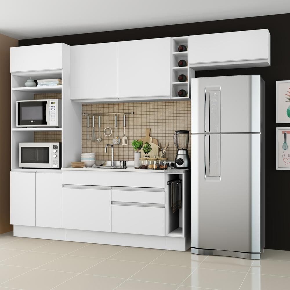 Cozinha Completa Safira Branco Armário e BalcãoMadesa