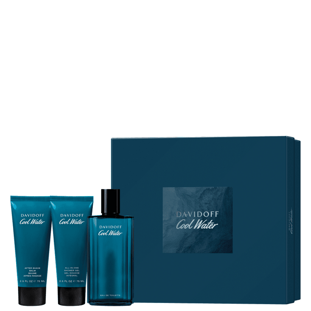 Kit Davidoff Cool Water Masculino - Eau de Toilette 125ml + Shower Gel 75ml + Sabonete 75ml