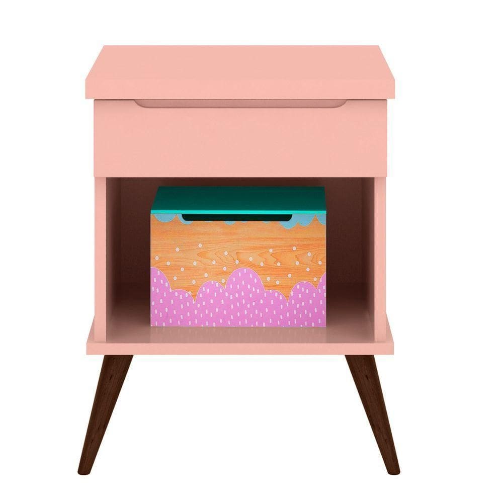 Mesa De Apoio Infantil Com 1 Nicho Melinda Cor Rosê Phoenix Baby