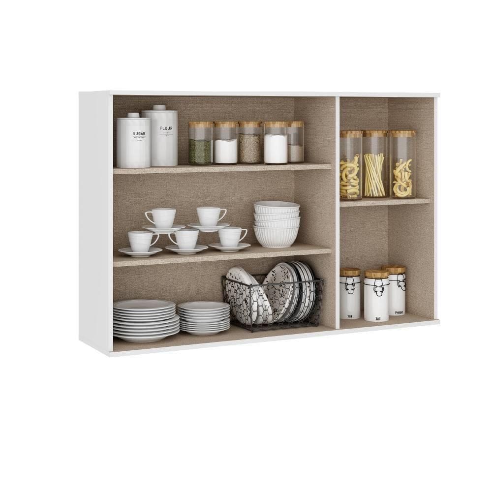 Armário Aéreo Milla 3 Portas Branco Mdf 120cm Carraro