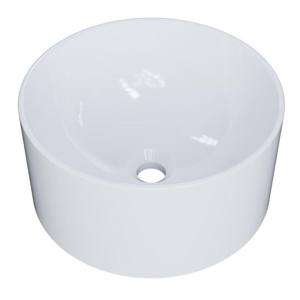 Cuba De Apoio Redonda Para Banheiro Lavabo C01 Bl30w Branco - Lyam