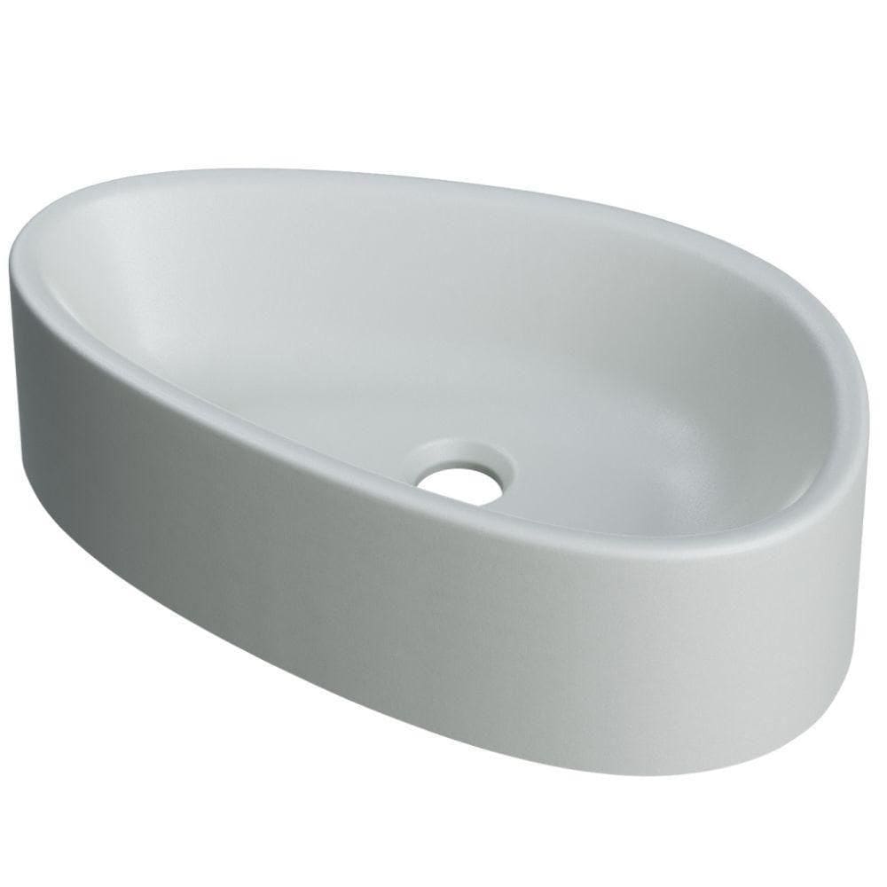 Cuba De Apoio Gota Para Banheiro Lavabo C01 Bg43w Cinza Matte Fosca - Lyam