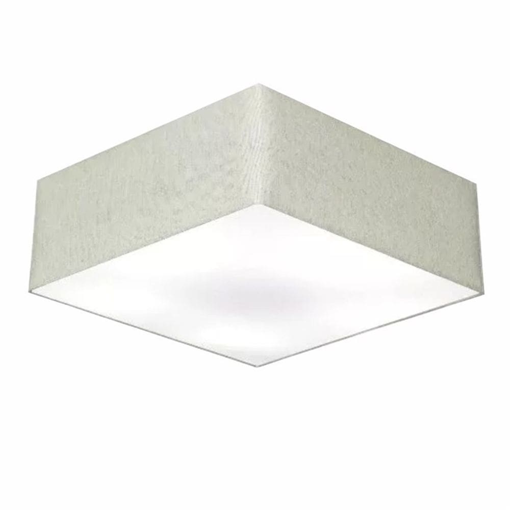 Plafon Quadrado Md-3052 Cúpula em Tecido 15/60x60cm Rustico Cinza - Bivolt