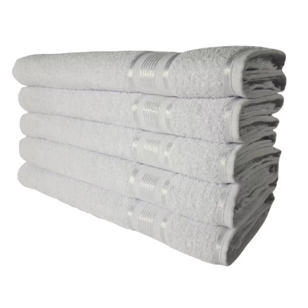 5 Toalhas Super Gigante Grossa Abraça O Corpão 80x180 Egito Branco