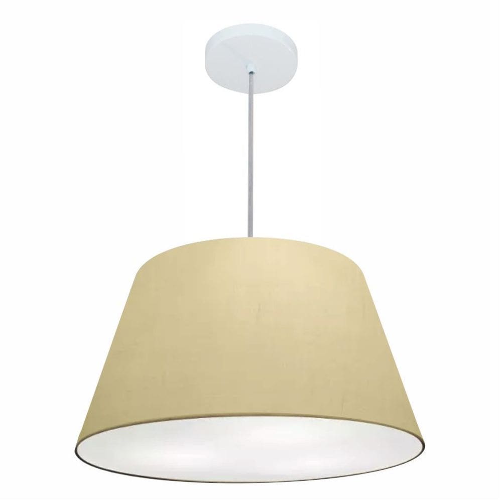 Lustre Pendente Cone Md-4248 Cúpula em Tecido 30/50x35cm Algodão Crú - Bivolt