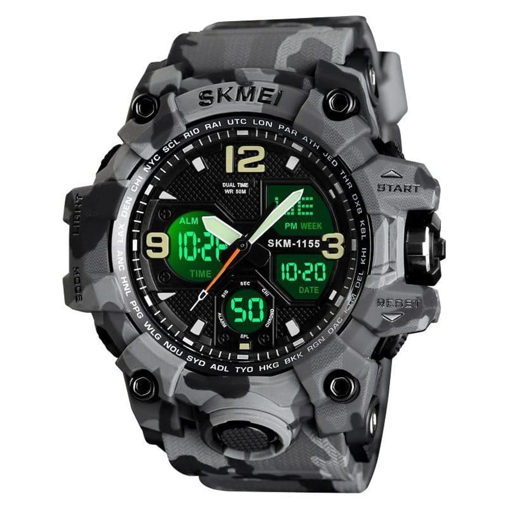 Relógio Masculino Esportivo Skmei 1155 Camuflado Cinza