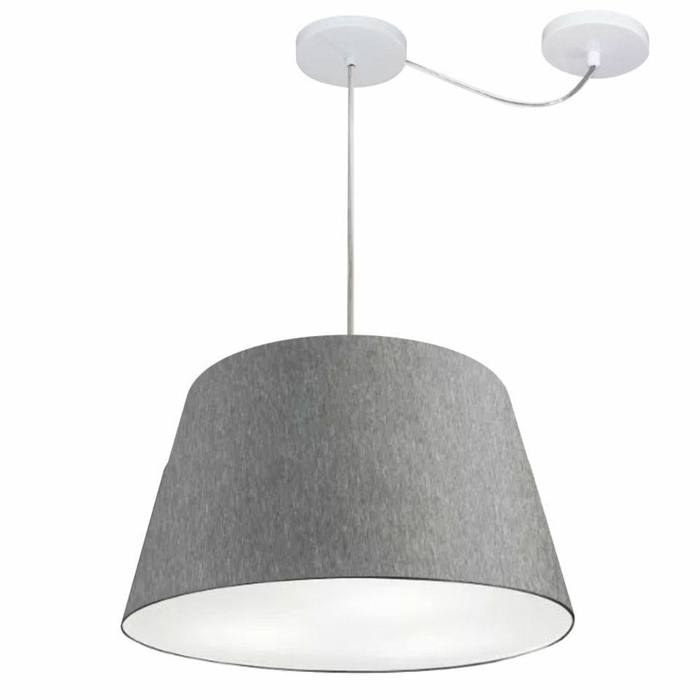Lustre Pendente Cone Com Desvio Md-4279 CúpulaTec 21/30x40cm Rustico Cinza - Bivolt