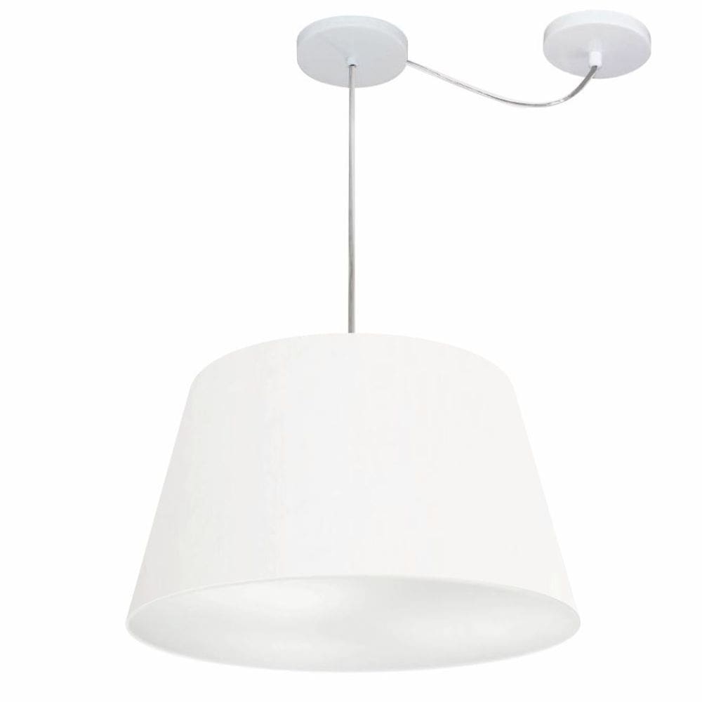 Lustre Pendente Cone Com Desvio Md-4279 CúpulaTec 21/30x40cm Branco - Bivolt