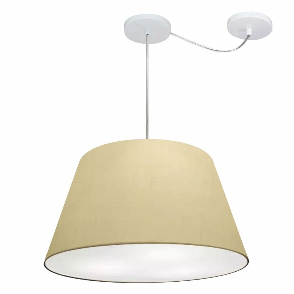 Lustre Pendente Cone Com Desvio Md-4278 Cúpula30/35x50cm Algodão Crú - Bivolt