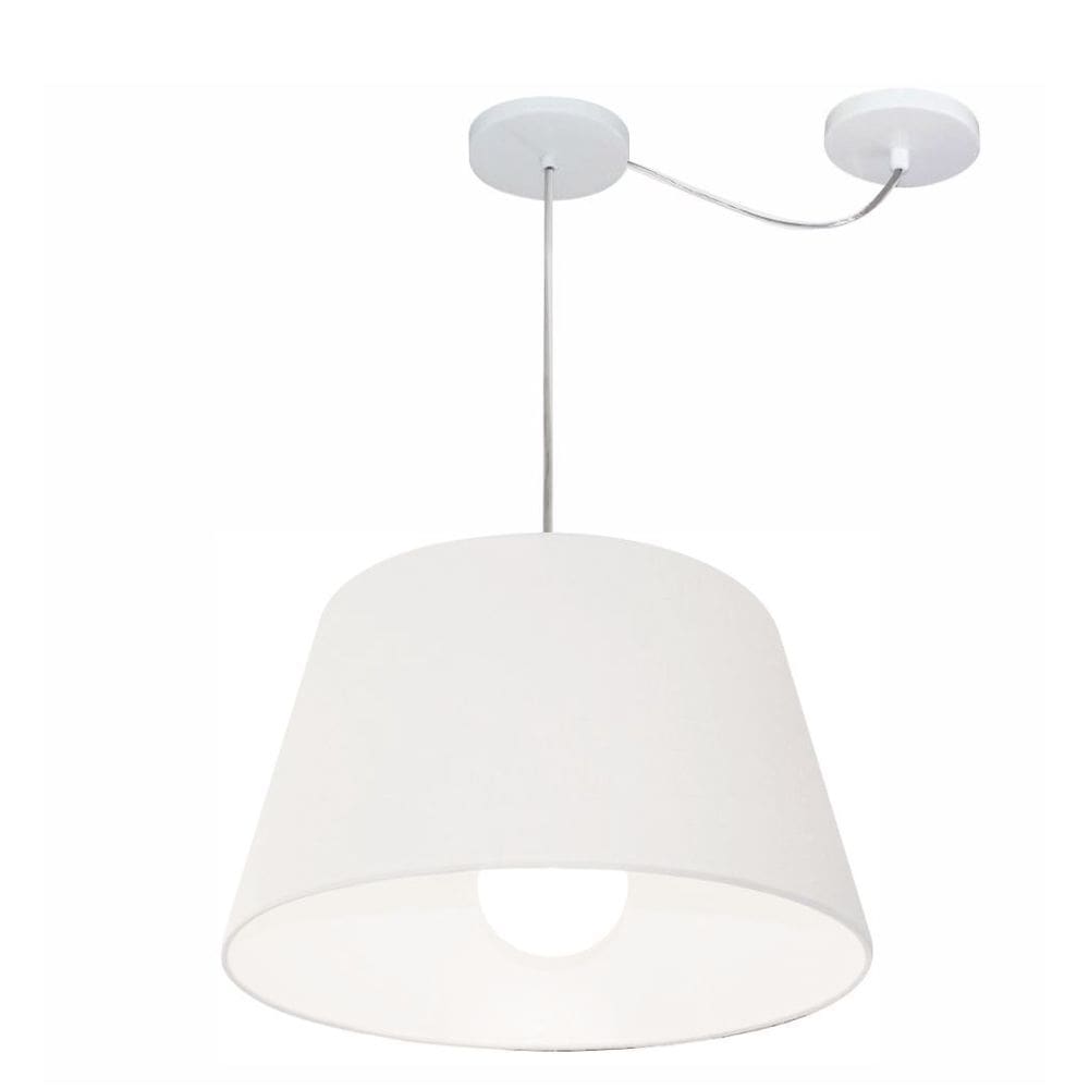 Lustre Pendente Cone Com Desvio Md-4273 CúpulaTec 21/30x40cm Branco - Bivolt