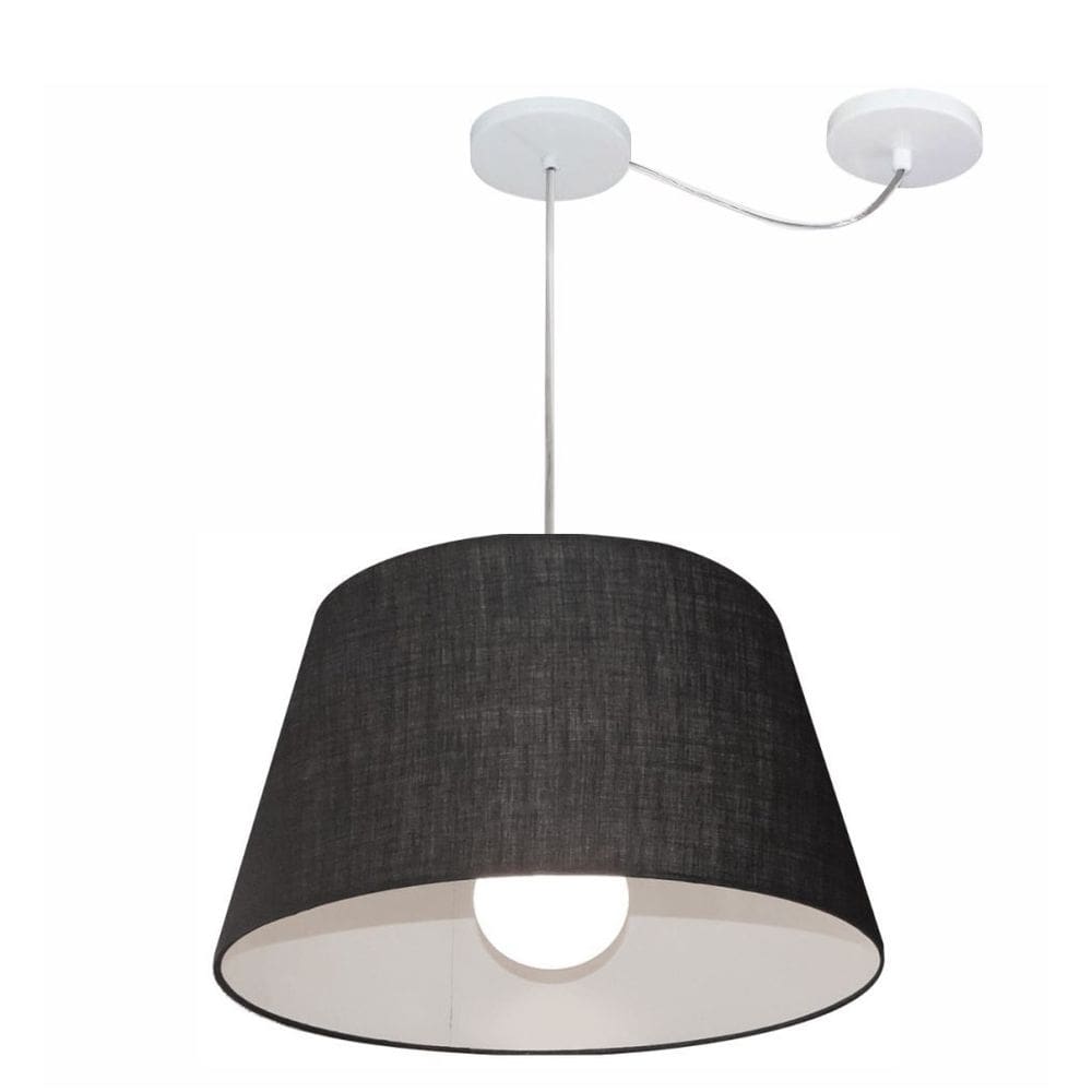 Lustre Pendente Cone Com Desvio Md-4273 CúpulaTec 21/30x40cm Preto - Bivolt