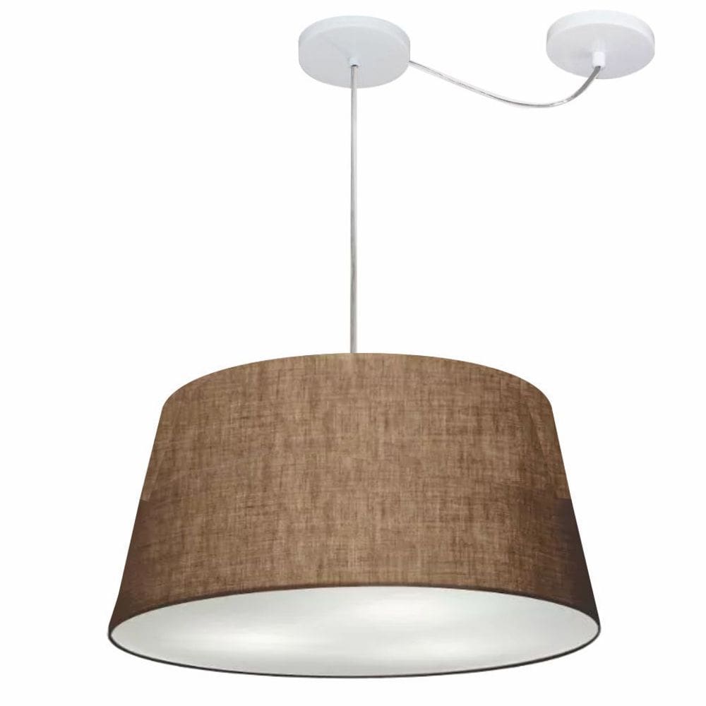 Lustre Pendente Cone Com Desvio Md-4282 Cúpula 21/40x50cm Café - Bivolt