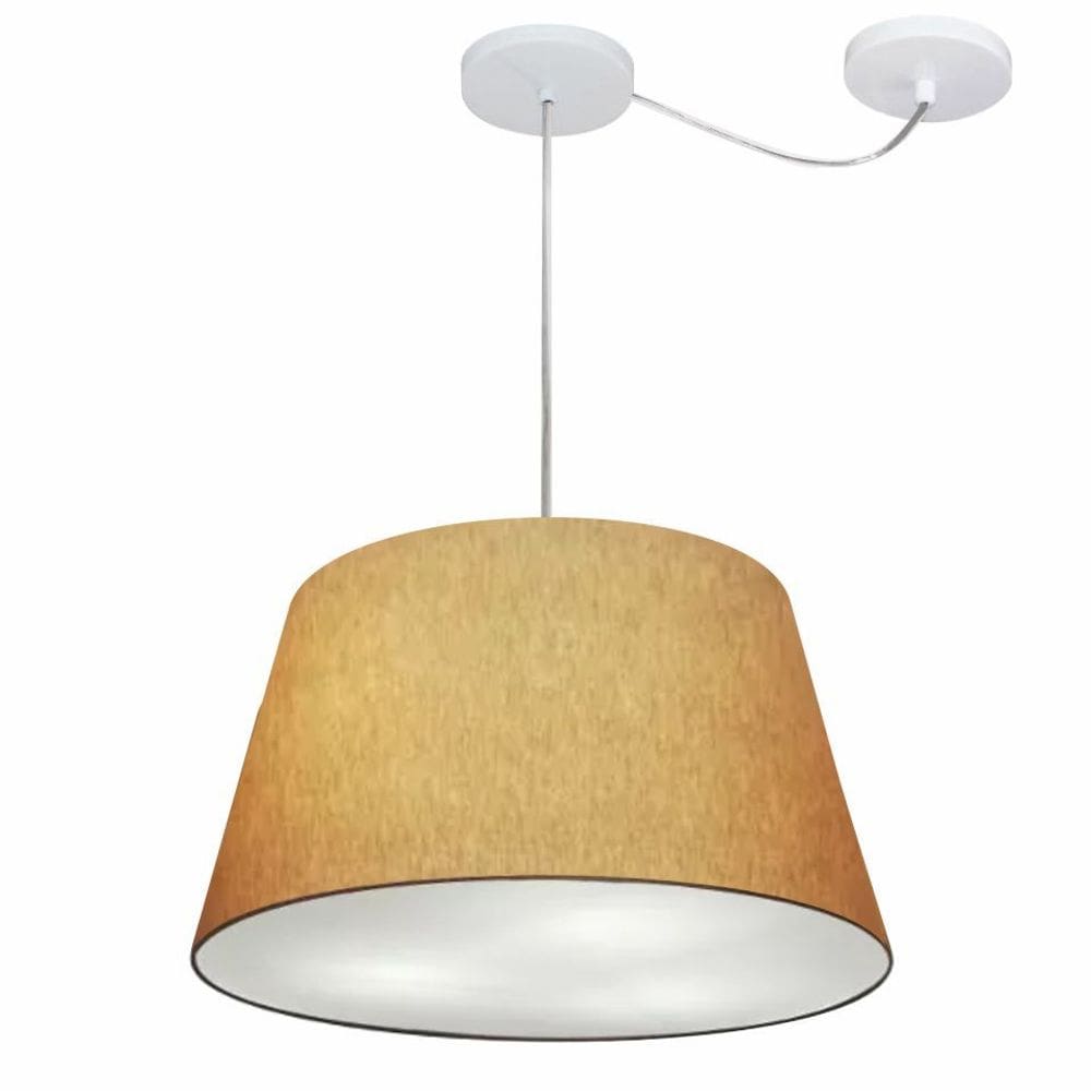 Lustre Pendente Cone Com Desvio Md-4279 CúpulaTec 21/30x40cm Palha - Bivolt
