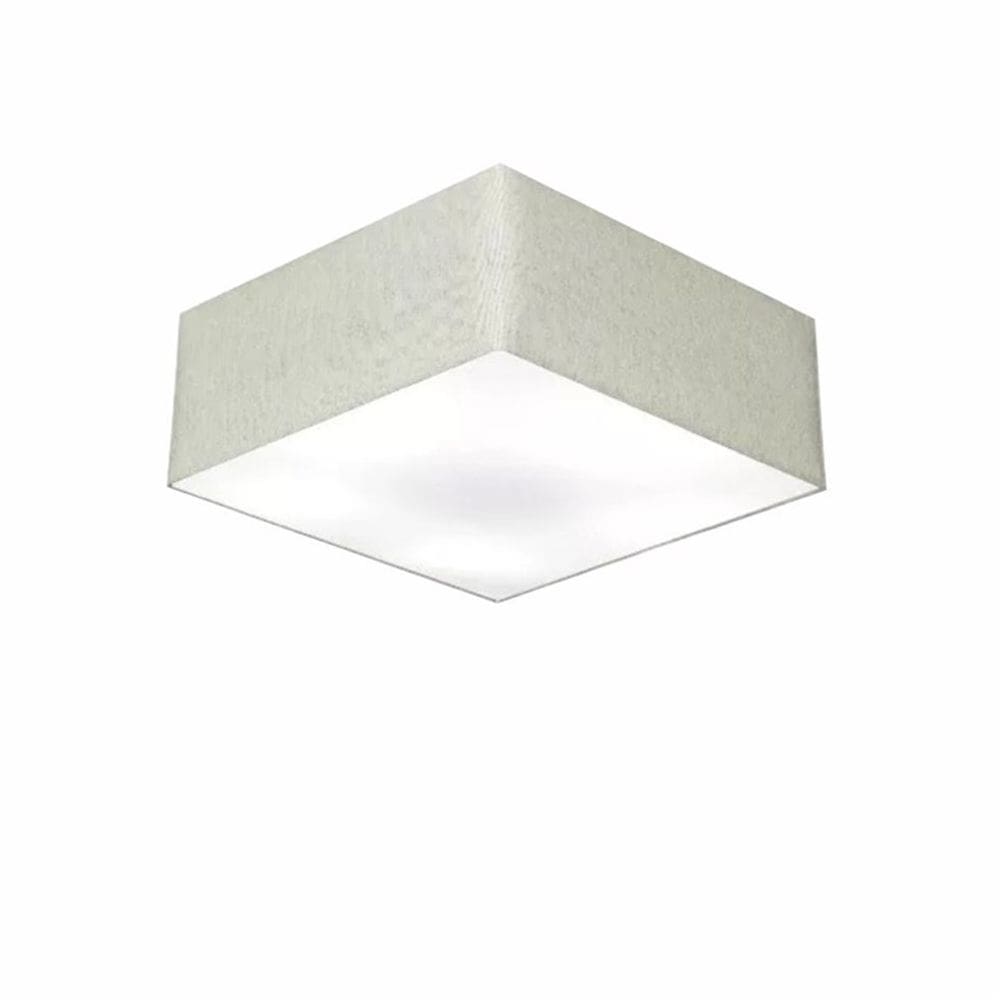 Plafon Quadrado Md-3050 Cúpula em Tecido 12/40x40cm Rustico Cinza - Bivolt