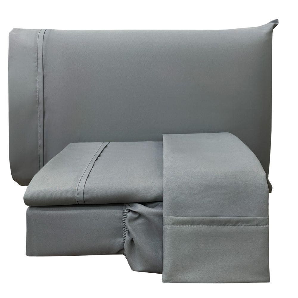 Jogo De Cama Lençol Queen Conforto Percal 300 Fios 4 Peças - Cinza
