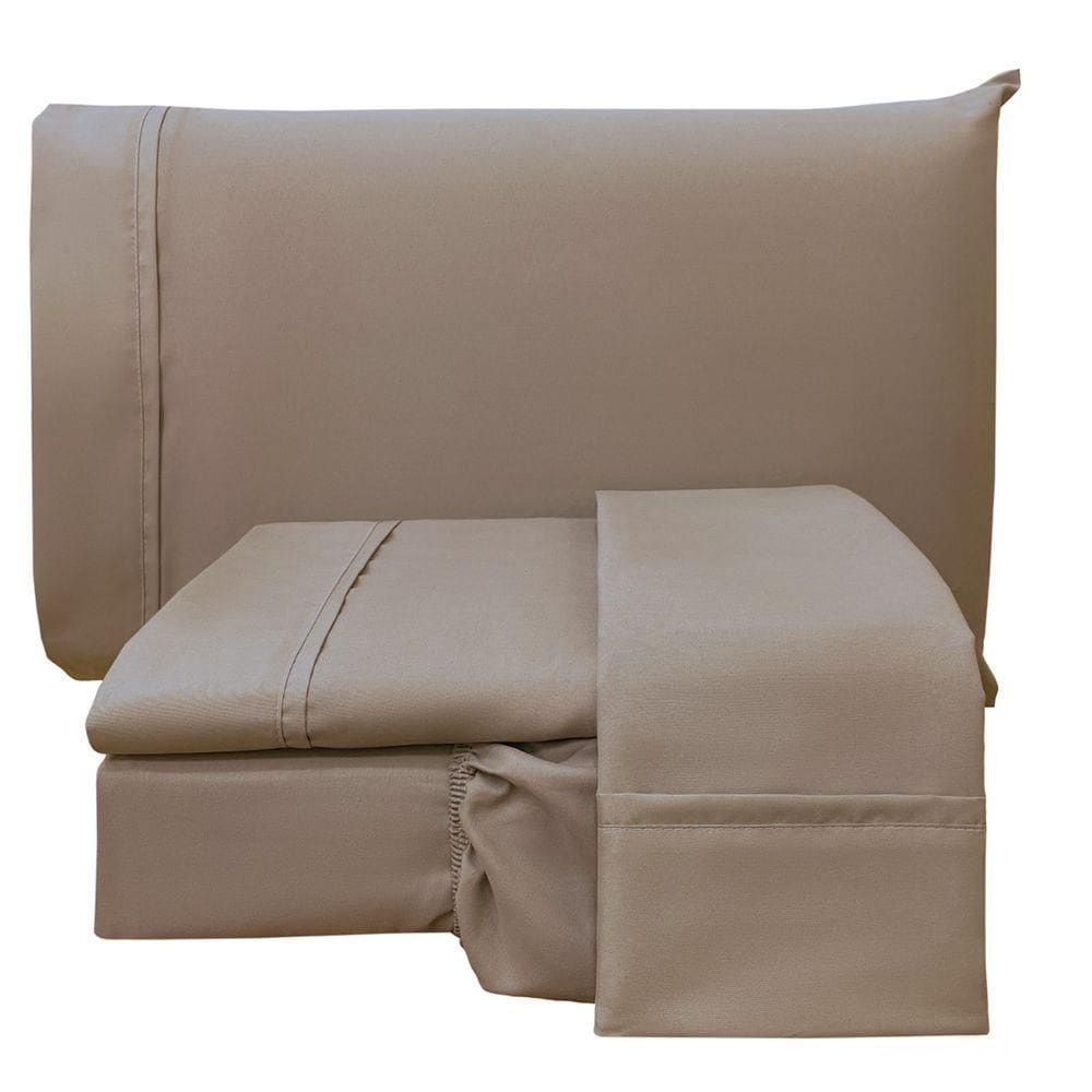 Jogo De Cama Lençol Queen Conforto Percal 300 Fios 4 Peças - Marron