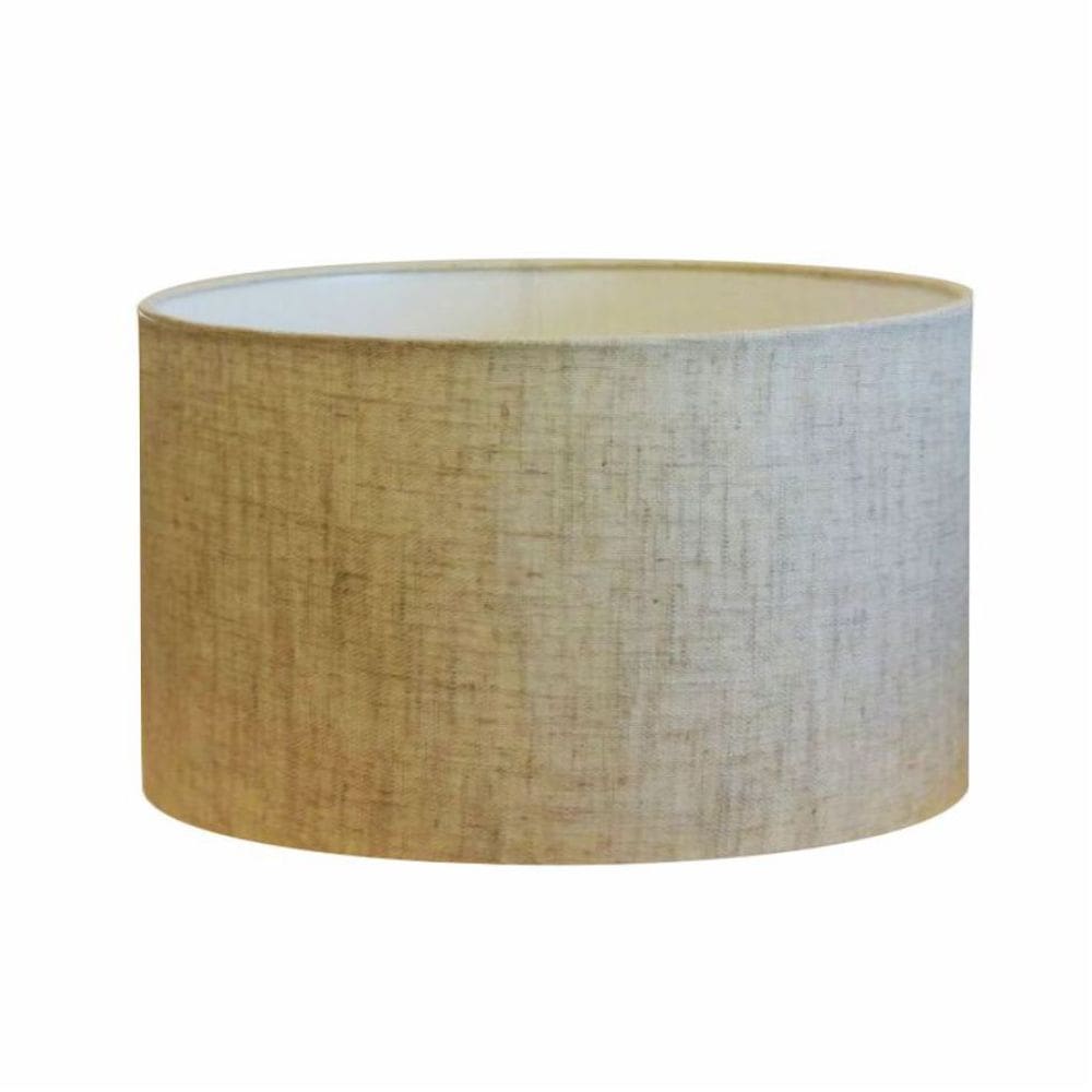 Cúpula em Tecido Cilindrica Abajur Luminária Cp-4189 50x30cm Rustico Bege