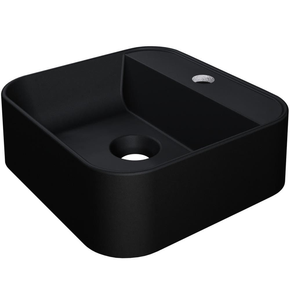Cuba De Apoio Quadrada Lavabo C01 Qa31w Preto Matte Fosca - Lyam