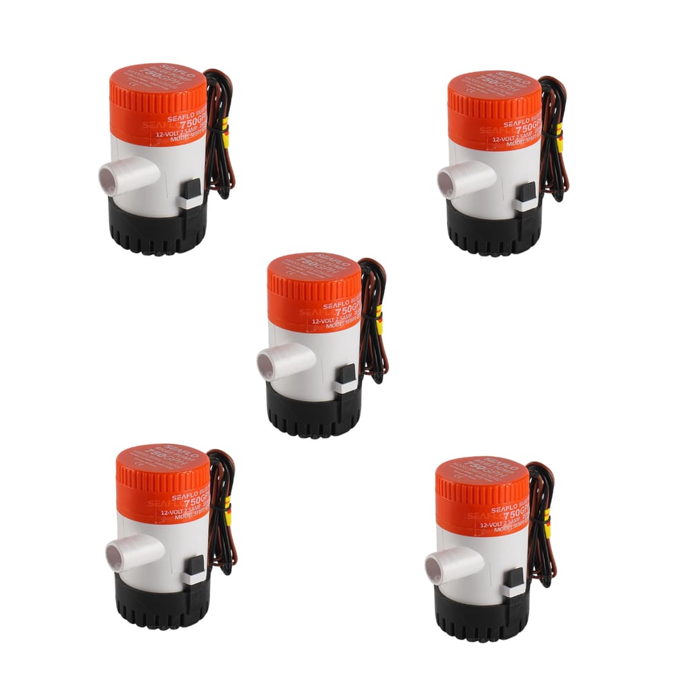 KIT 5 Bomba de Porão 12v SEAFLO 750 GPH 2.5A 01S Barco Lancha
