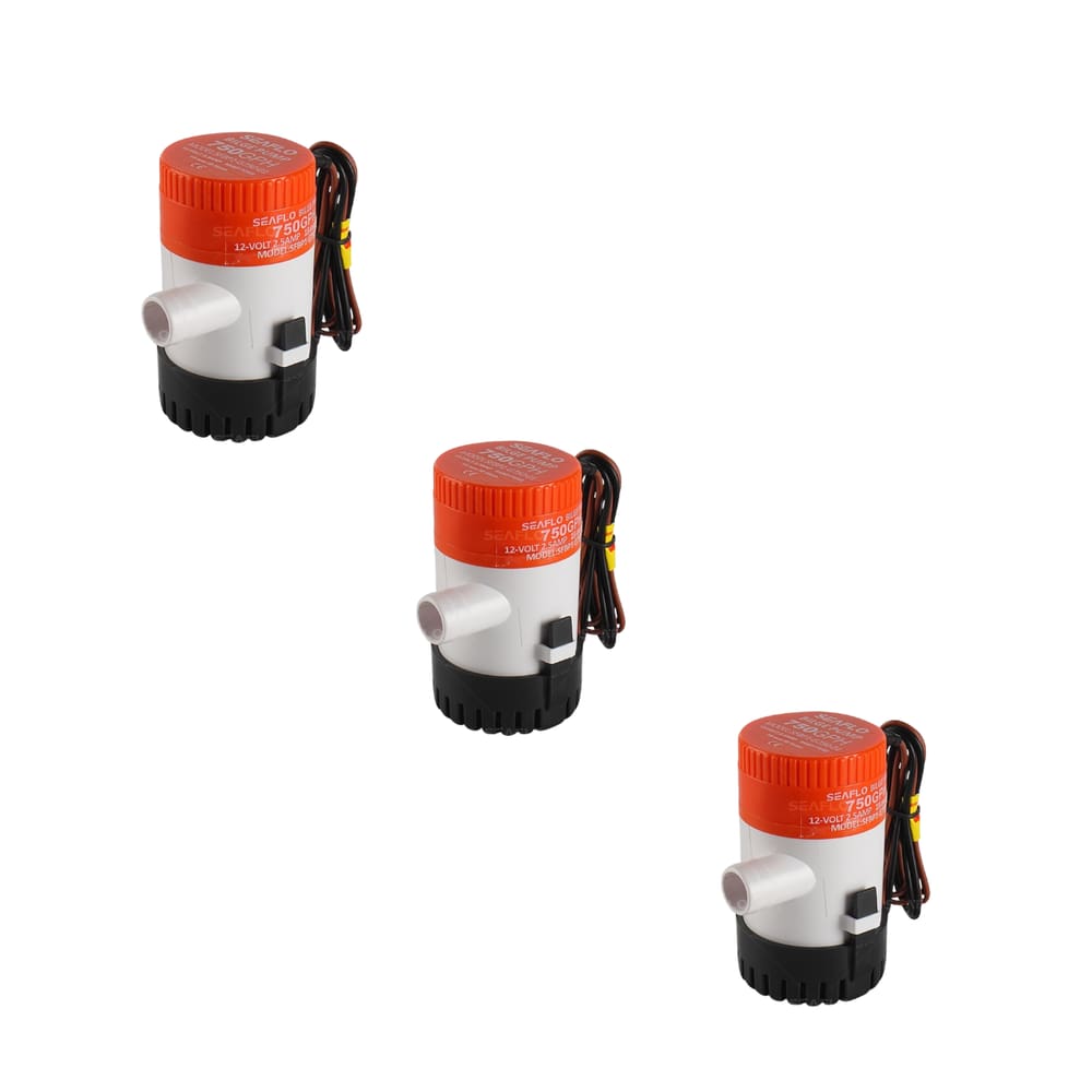 KIT 3 Bomba de Porão 12v SEAFLO 750 GPH 2.5A 01S Barco Lancha