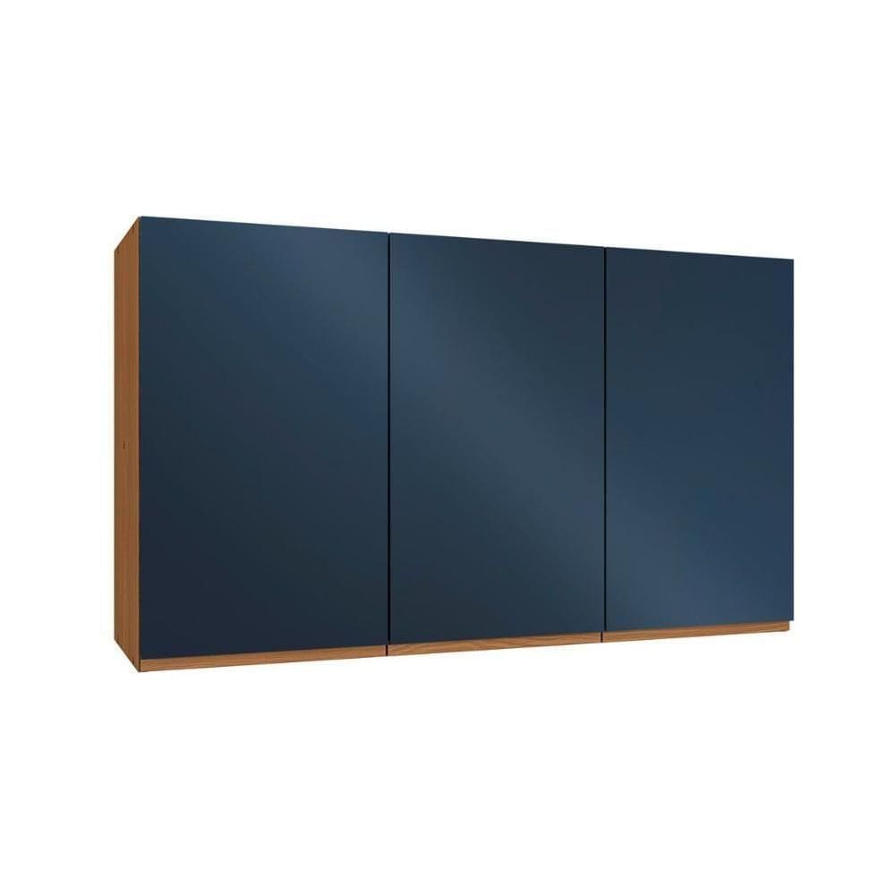 Armário Aéreo P/ Cozinha Ciela R646 C/ 3 Portas 120cm Canela/azul Profundo - Kappesberg
